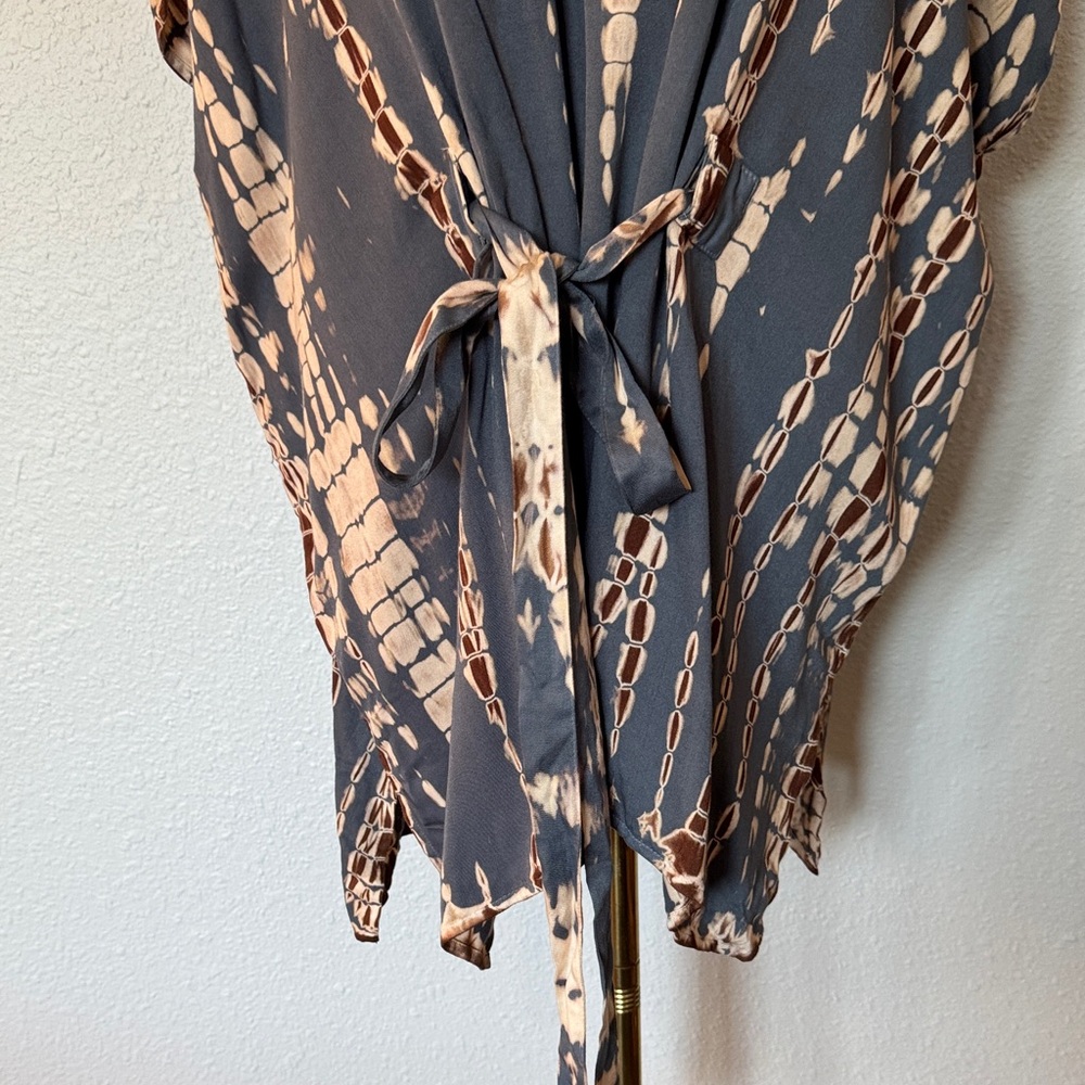 NWT J. Jill Pure Jill Tie Dye Belted Top Stone Multi size Large Tall - Picture 5 of 16